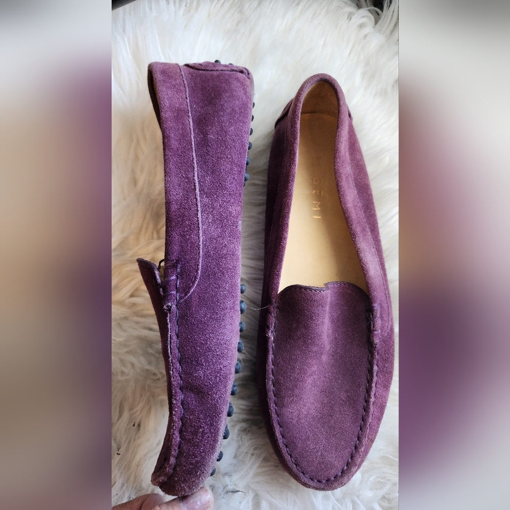 M. GEMI The Felize Suede Burgundy LEATHER MOCCASIN SZ 39.5 US 9.5 - Picture 10 of 11